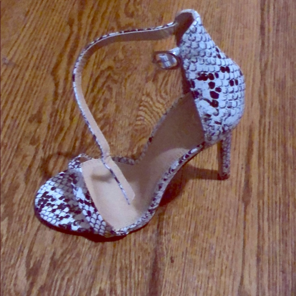Black and white Snake skin heels